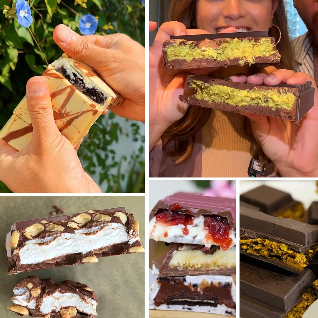 2 Silikon-Schokoladenformen, Antihaftbeschichtet, Lebensmittelecht, Für Dubai-Riegel, Pistazien & Snacks