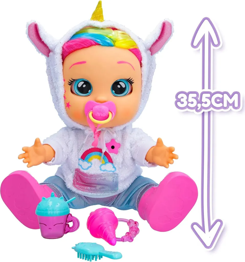 Poupée Bébé Interactive Cry Babies Dreamy avec 65 Réactions et Accessoires - 14
