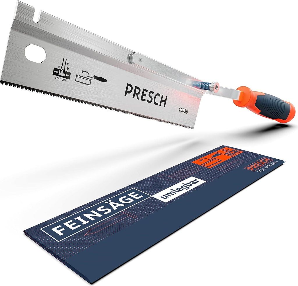 Handsägen Presch Toffelzaag 250mm klappbar - Handsäge Rücksäge schwenkbar - Für Holz Kunststoff Sockelleisten sägen