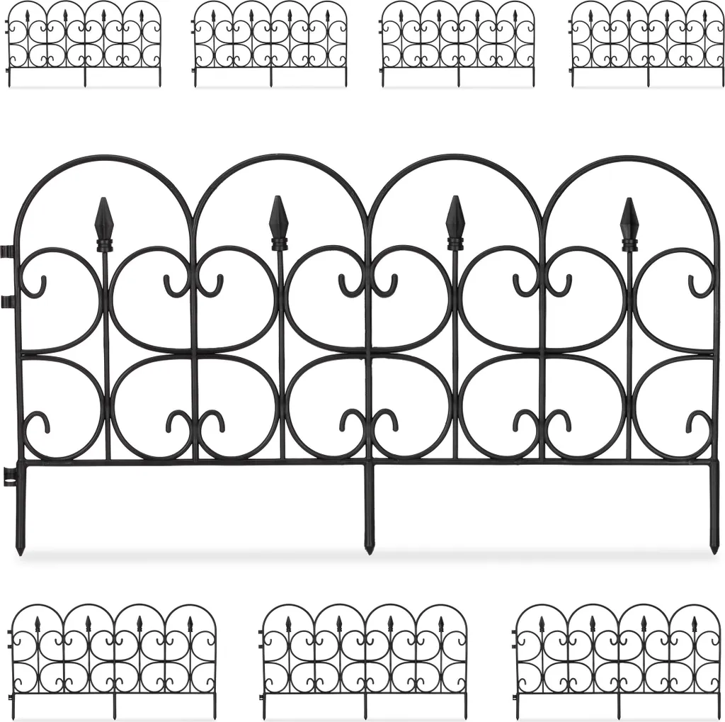 Aménagement de Jardin sans Effort Relaxdays - Bordure Plastique en Lot de 8