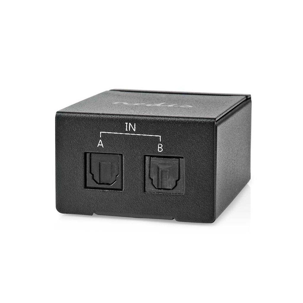 Nedis Digital-Audio-Switch - 2-Weg - Audio- / Video- / Dateneingänge: DC Power / 2x TosLink - Audio- / Video- / Datenausgänge: TosLink Female - H...