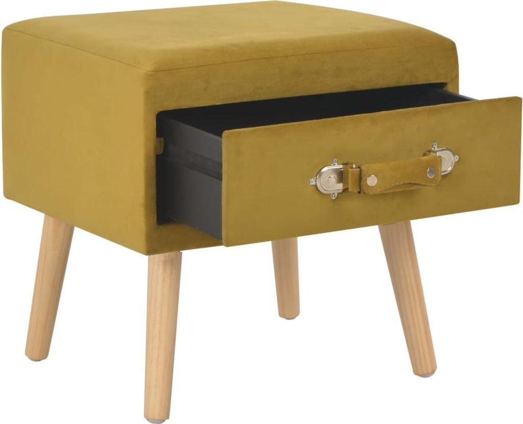 vidaXL Nachttisch Senfgelb 40x35x40 Samt