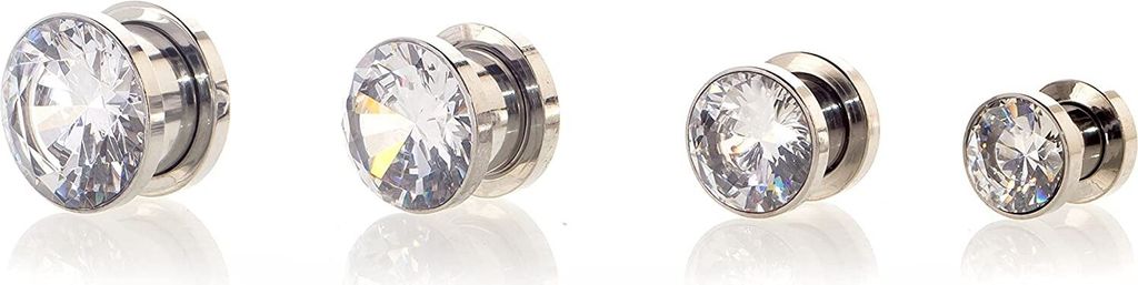 Ohr Flesh Stahl Tunnel Silverline Piercing Screw On - Produktbild 