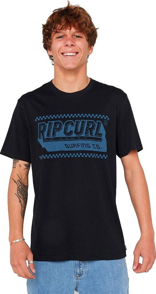 Rip Curl Sportline Invader Kurzarm-t-shirt Schwarz M Mann Schwarz M