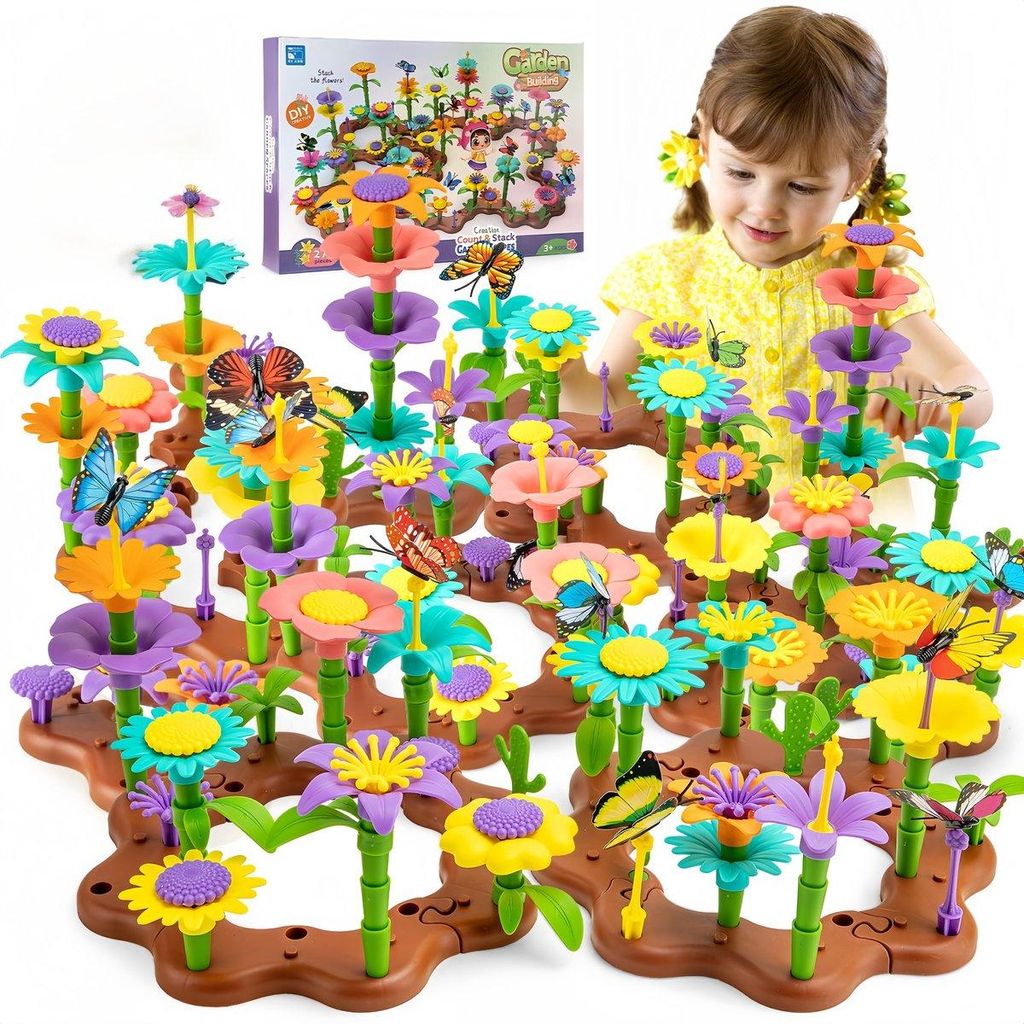 Creatief bouwspeelgoed met bloemen – Montessori set voor Productafbeelding 