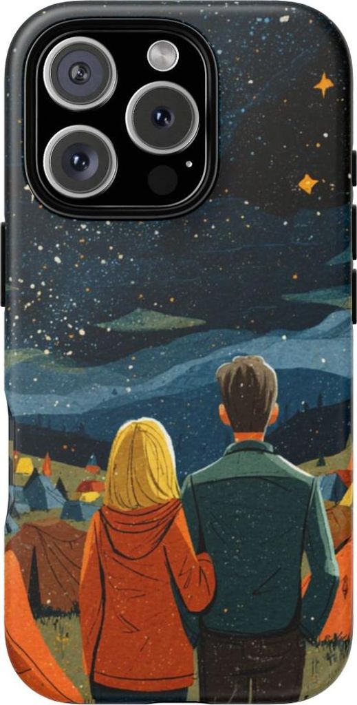 Romantische Sternennacht im Zeltlager – Hülle Kompatibel mit iPhone 16 Pro