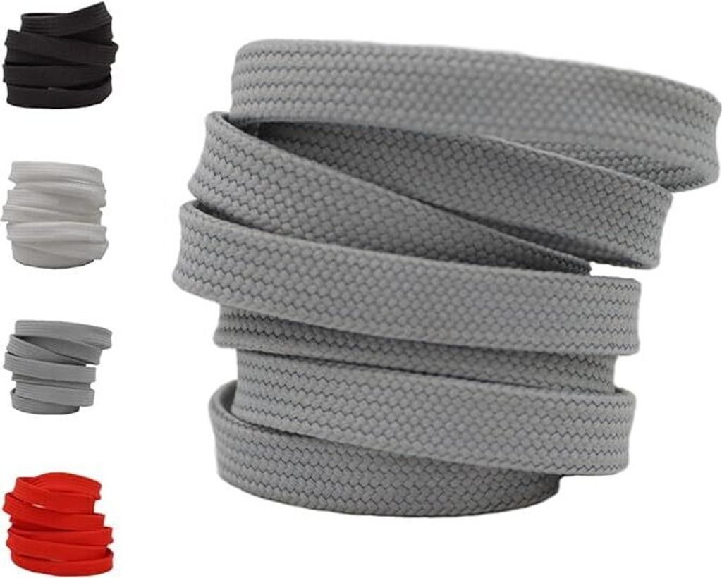 Šedé ploché šnúrky do topánok - šírka 10 mm, dĺžka 100 cm | Obrázok produktu 