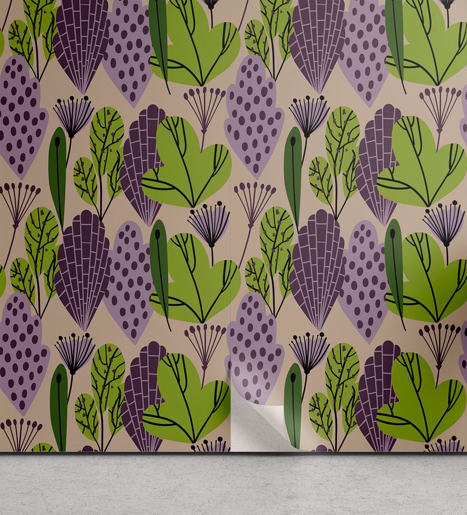 ABAKUHAUS Botanisch abziehbare & klebbare Tapete für Zuhause, Zusammenfassung Blätter Garten, selbstklebendes Wohnzimmer Küchenakzent, 33 cm x 2...