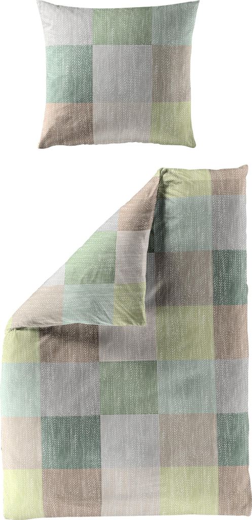 Bierbaum Bettwäsche grün 1x 135x200 cm + 1x 80x80 cm