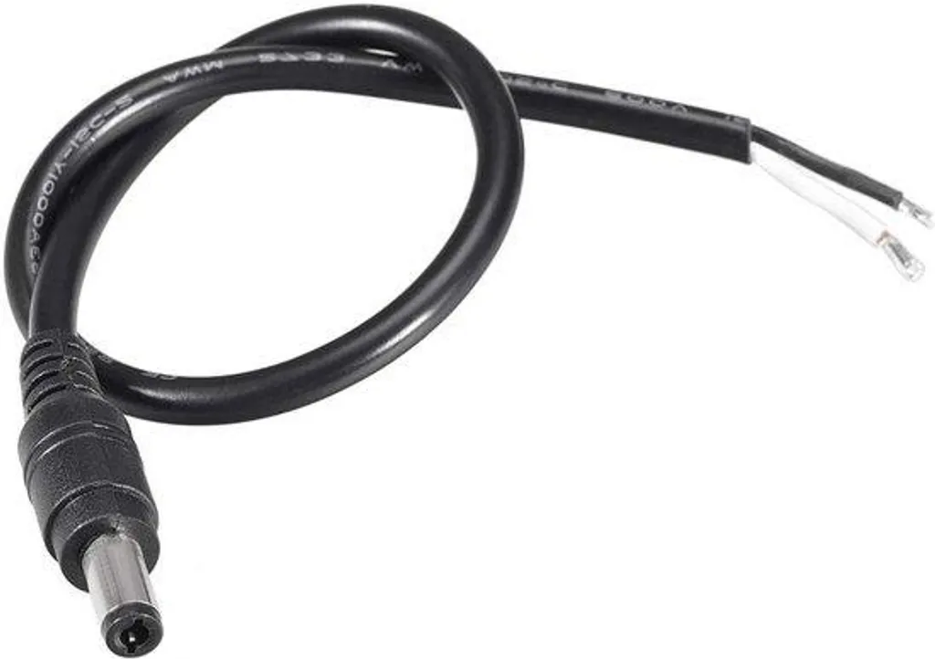 Câble de Connexion Jack CC 5.5mm x 2.5mm 18AWG 10A en Pack de 5 Unités
