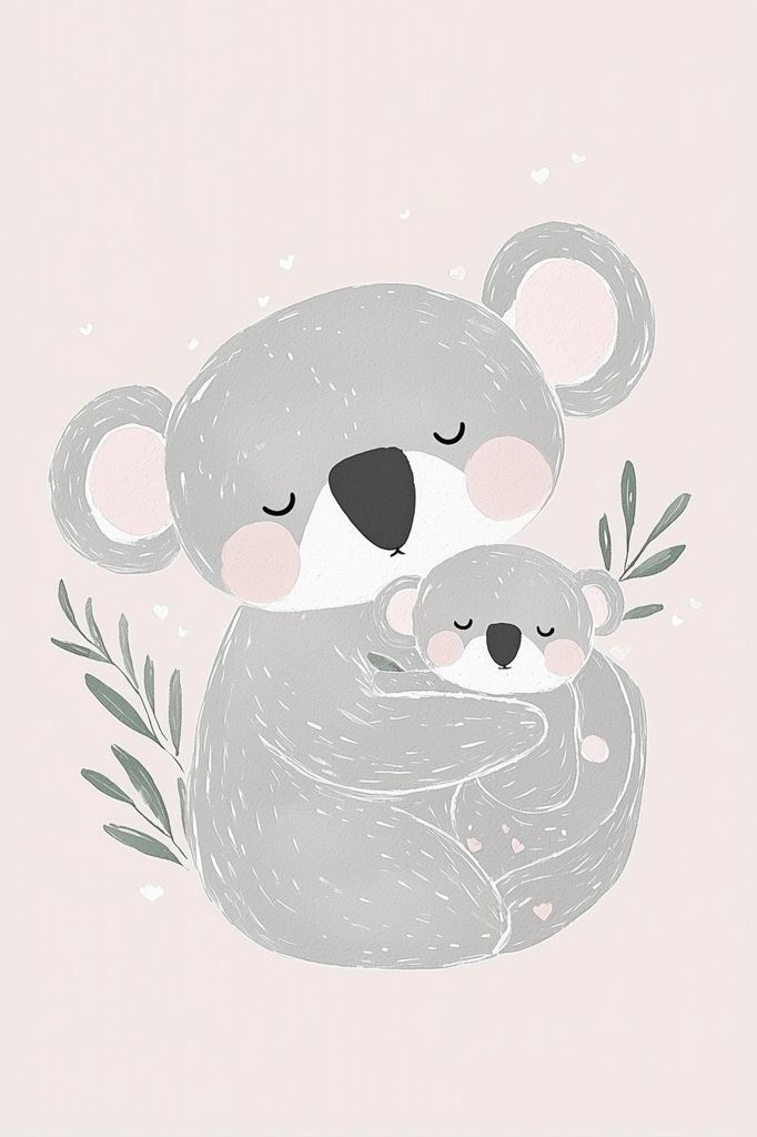 Poster 20x30cm Muster für Kinder, Mädchen und Jungen - Koalas