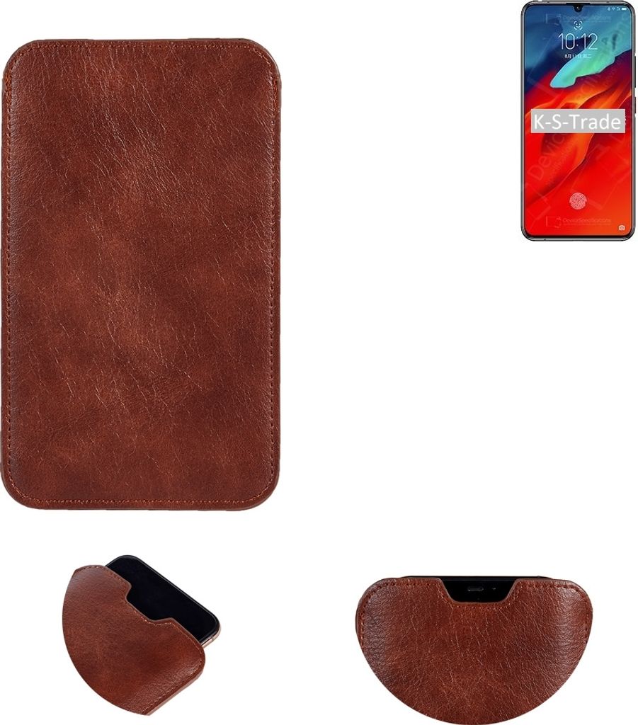 K-S-Trade Schutzhülle Handyhülle kompatibel mit Lenovo Z6 Pro Handytasche Kunstleder Sleeve in braun