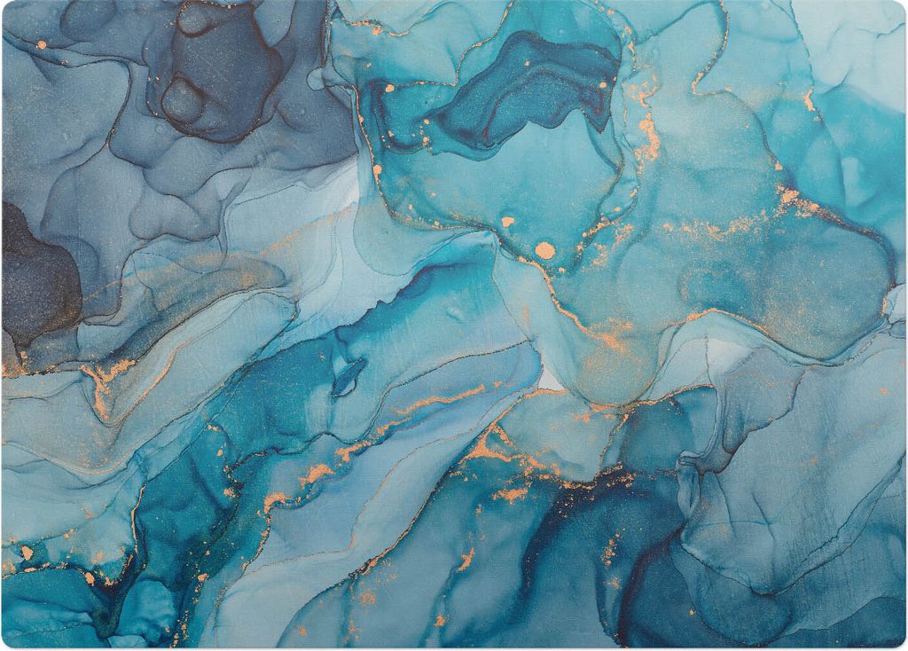 Abstrakter Ozean – Bodenschutzmatte – Stuhlunterlage 140x100 cm – Rutschfest – Hartbodenmatte