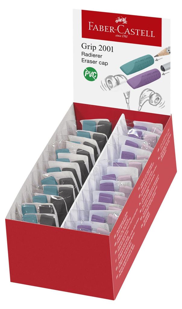 FABER-CASTELL Rad. Grip 2001 eraser cap RollOn colours Produktbild 