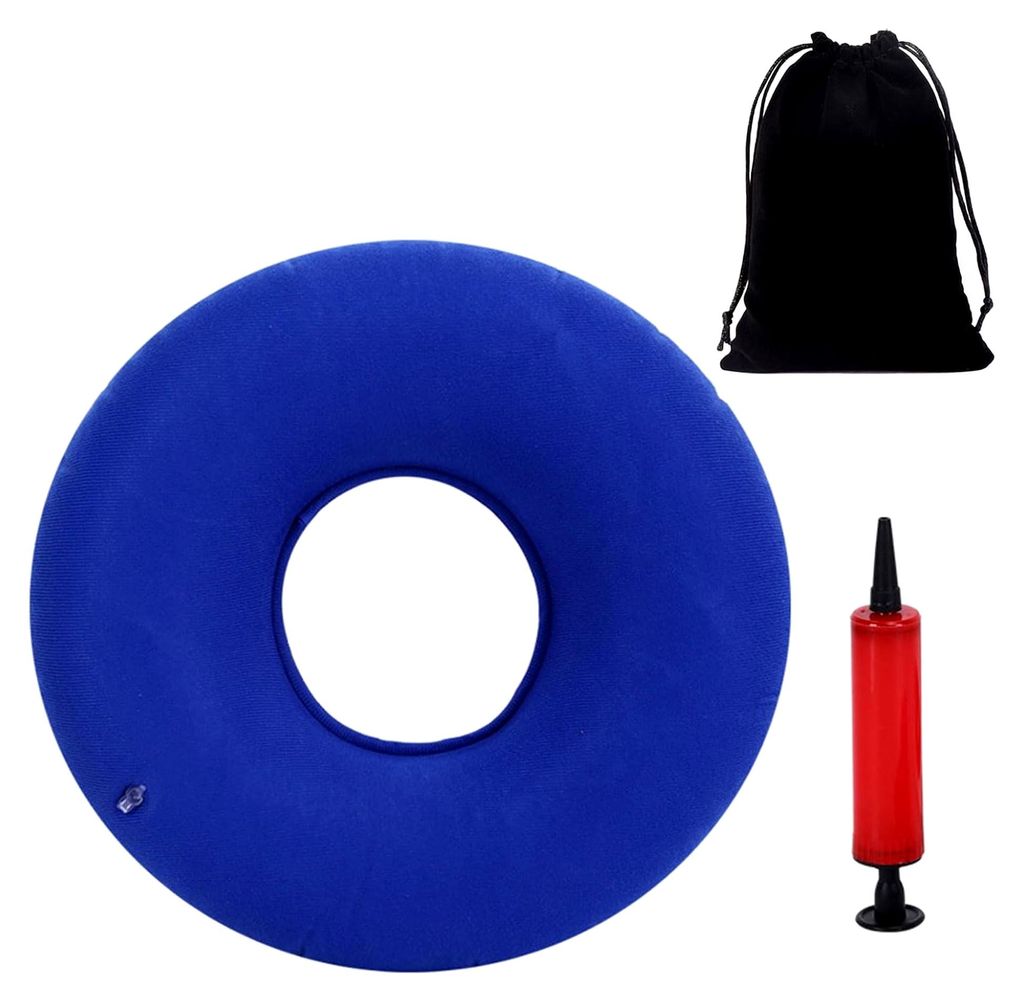 Hämorrhoiden Sitzkissen, Sitzring nach Operation, Steißbeinkissen, ergonomisches aufblasbares Sitzkissen mit Pumpe und Aufbewahrungstasche, Donut...