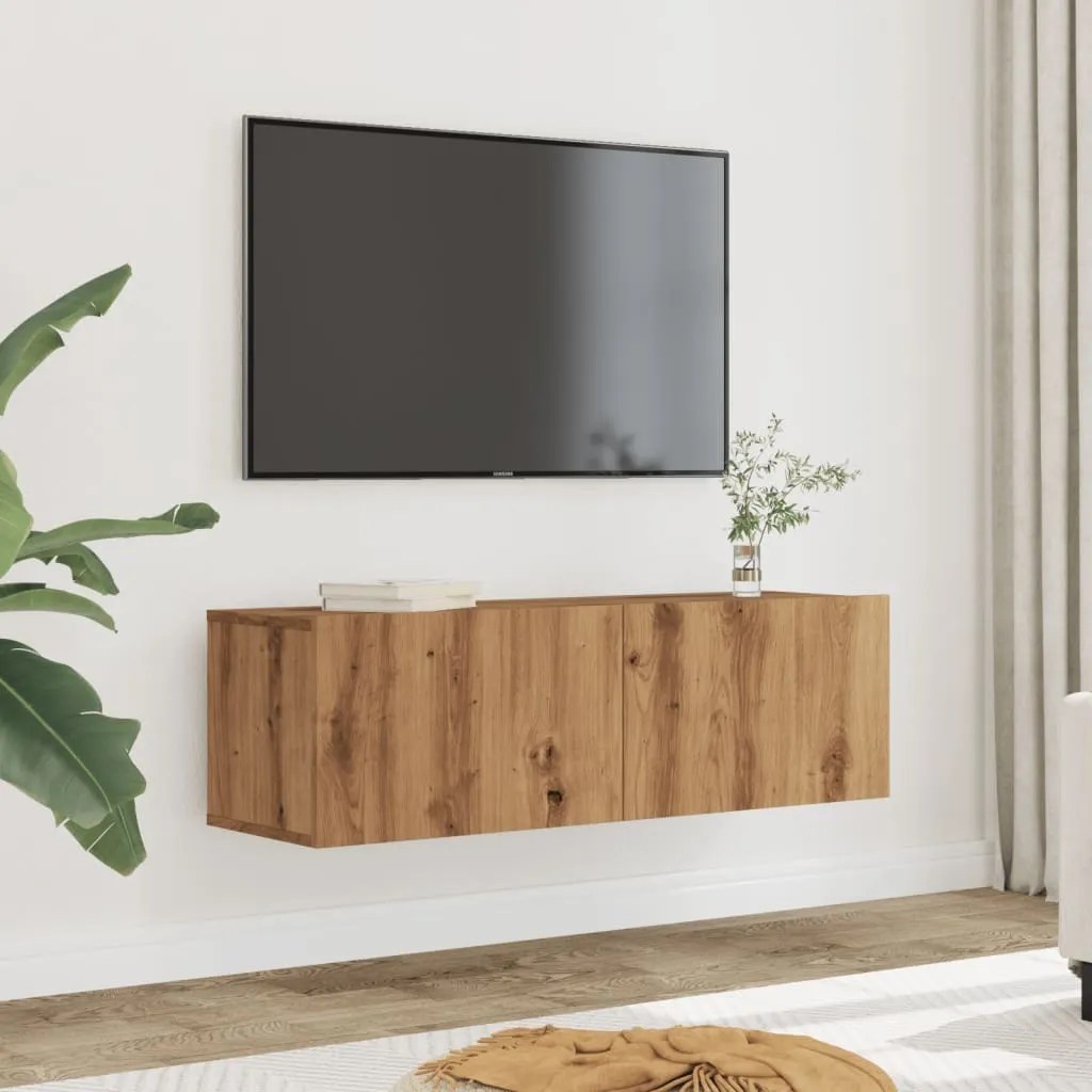 Maison Exclusive - Mobile TV a parete 2 pezzi in rovere Artisan 100x30x30 cm
