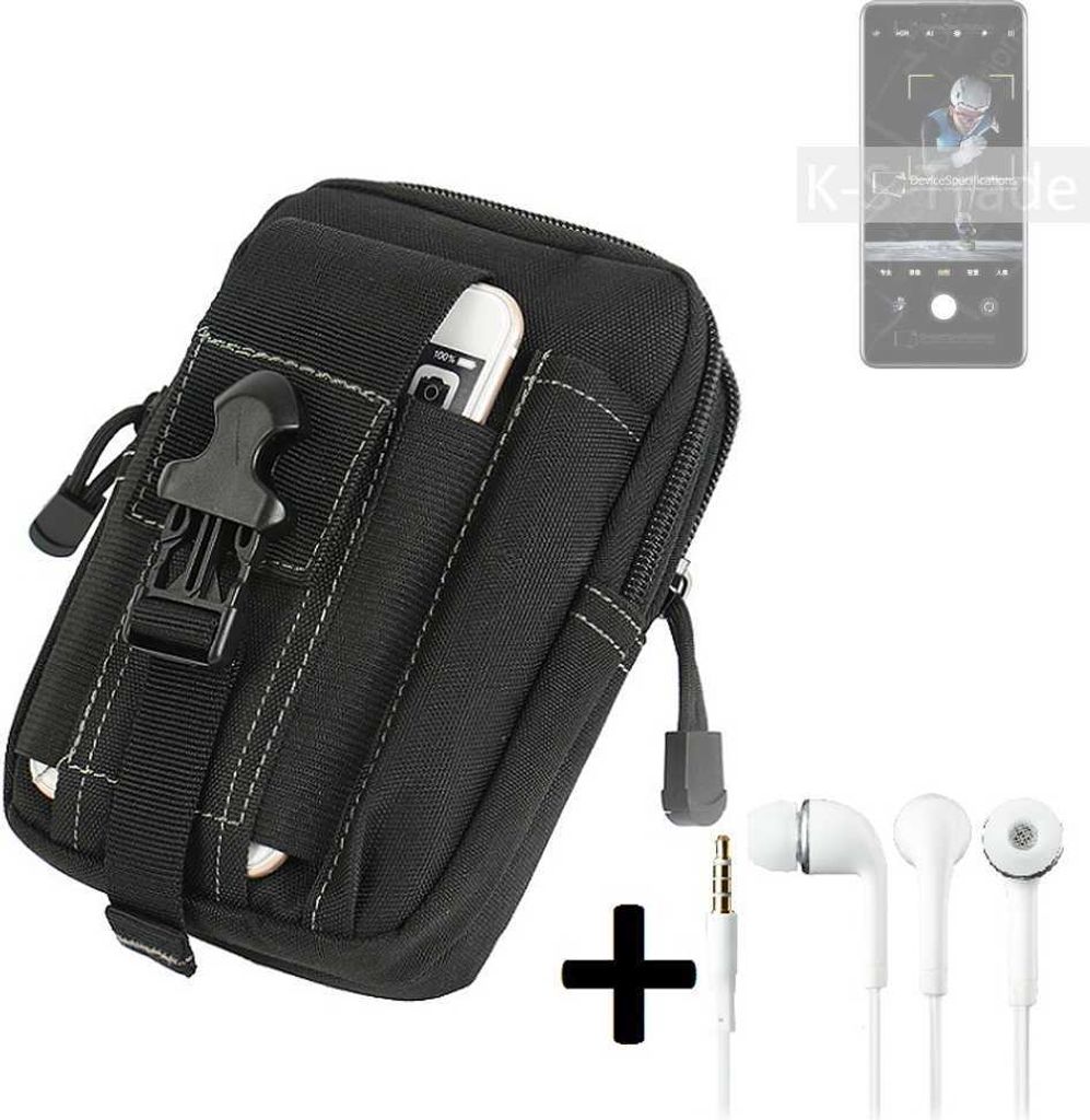K-S-Trade Gürteltache + Kopfhörer kompatibel mit Xiaomi 12 Pro Dimensity Gürtel Tasche Holster Schutz Hülle Handy Hülle schwarz inkl.