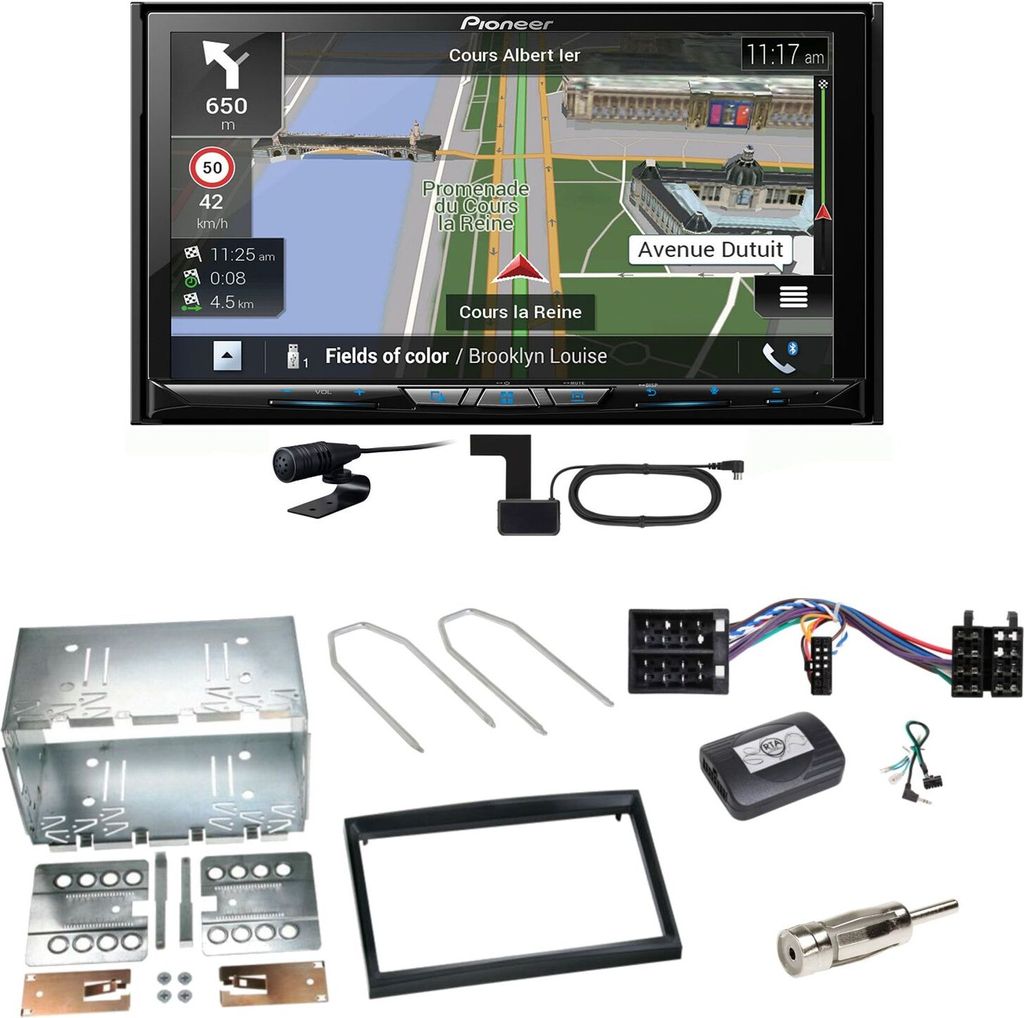 Pioneer AVIC-Z830DAB Navigation USB MP3 Einbauset für Peugeot 307 Citroen C2 C3