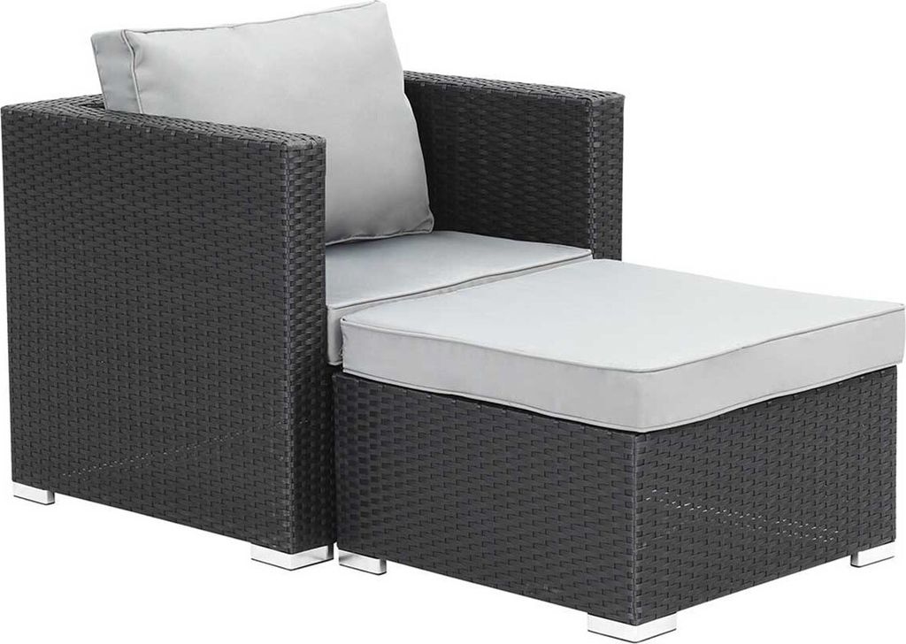 Polyrattan Garten Relaxsessel Relaxliege "Venus" - Atlanta - Schwarz