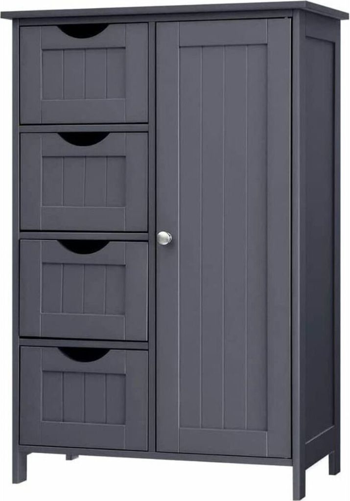 Vasagle Schmaler Badschrank mit 4 Schubladen, Grau, Frei Produktbild 