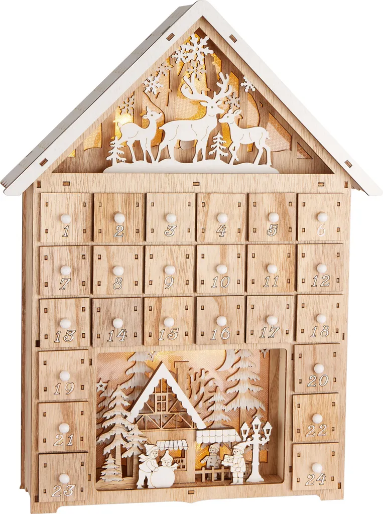 Calendrier de l'Avent DIY Maison de Noël Bois pour Enfant et Adulte