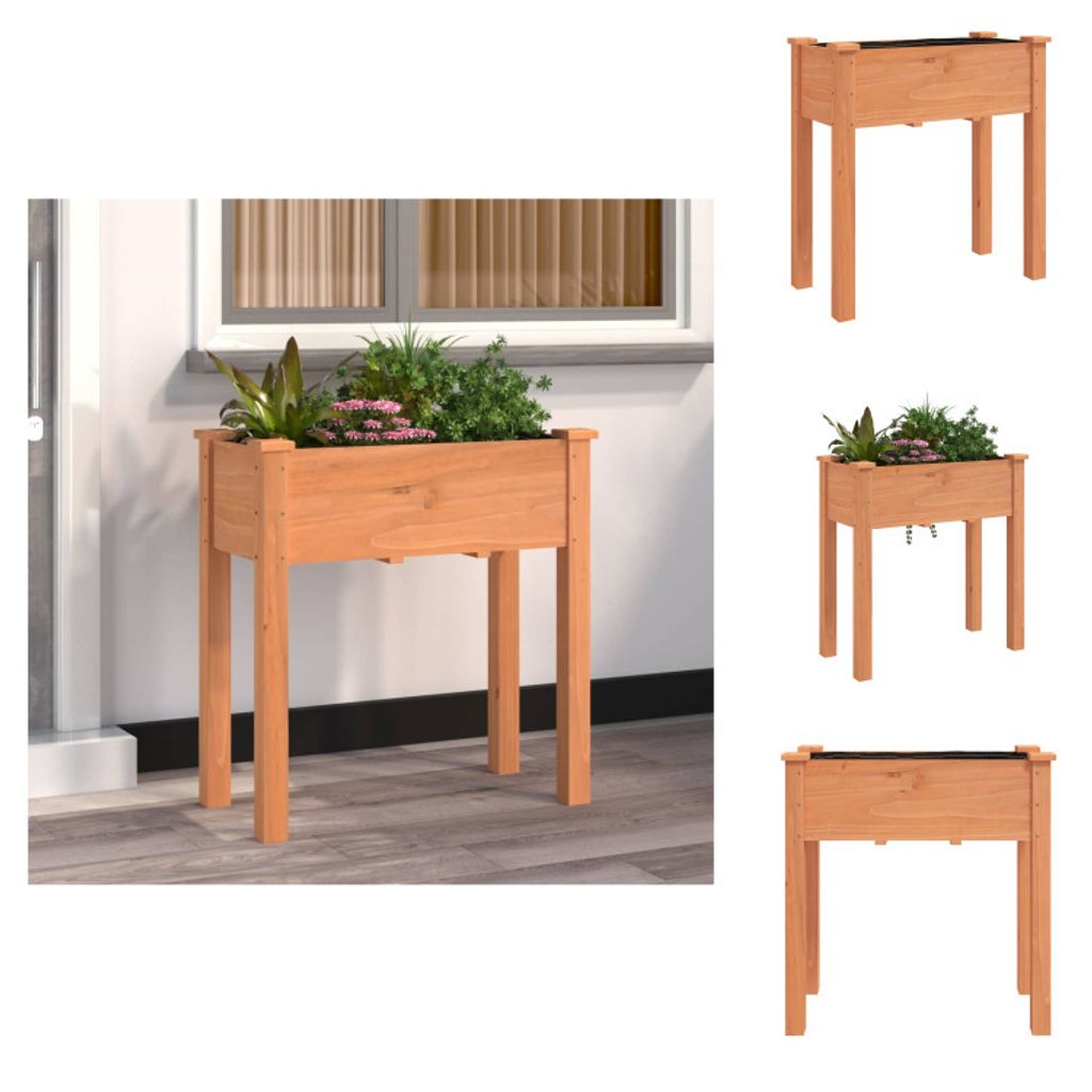 vidaXL Pflanzkübel mit Einsatz Braun 71x37x76 cm Massivholz Tanne - Blumentöpfe & Pflanzgefäße