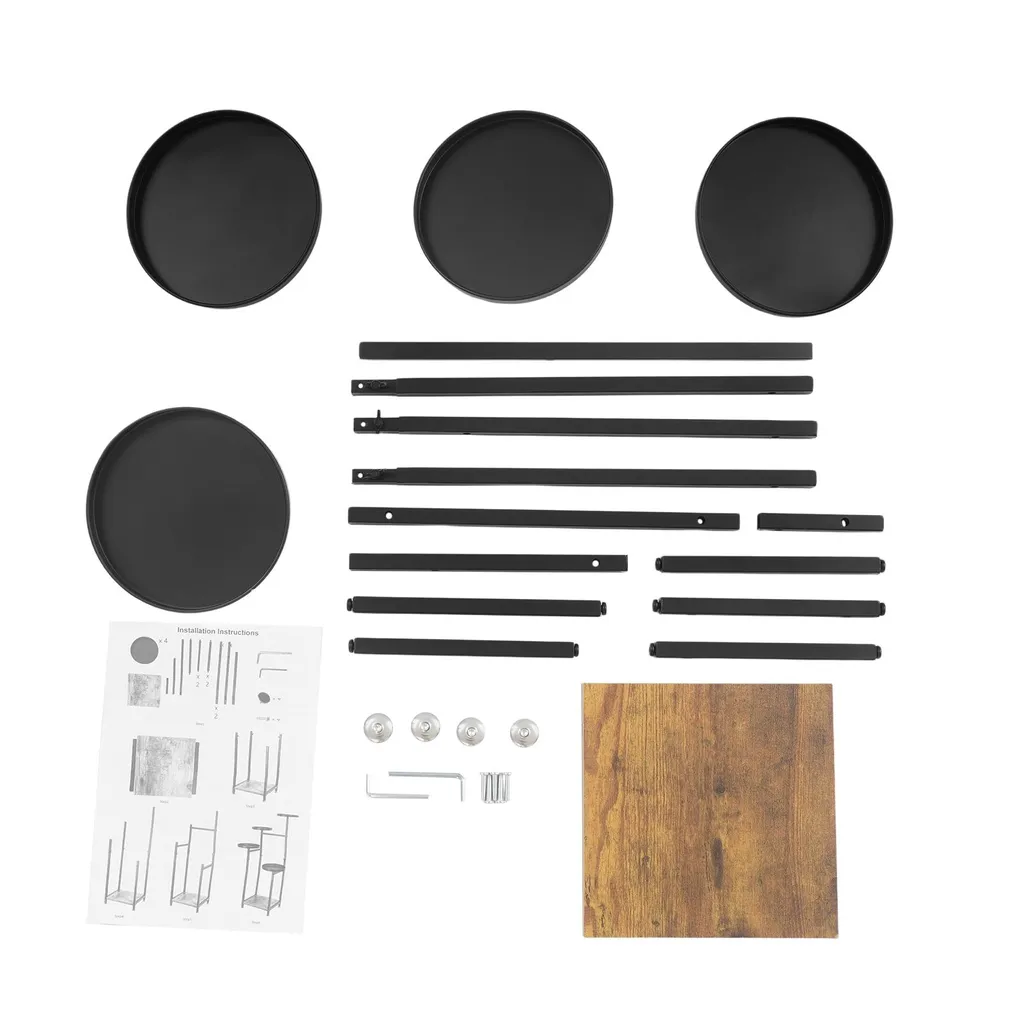 Support plantes noir 5 niveaux métal résistant pour pots de fleurs - 3