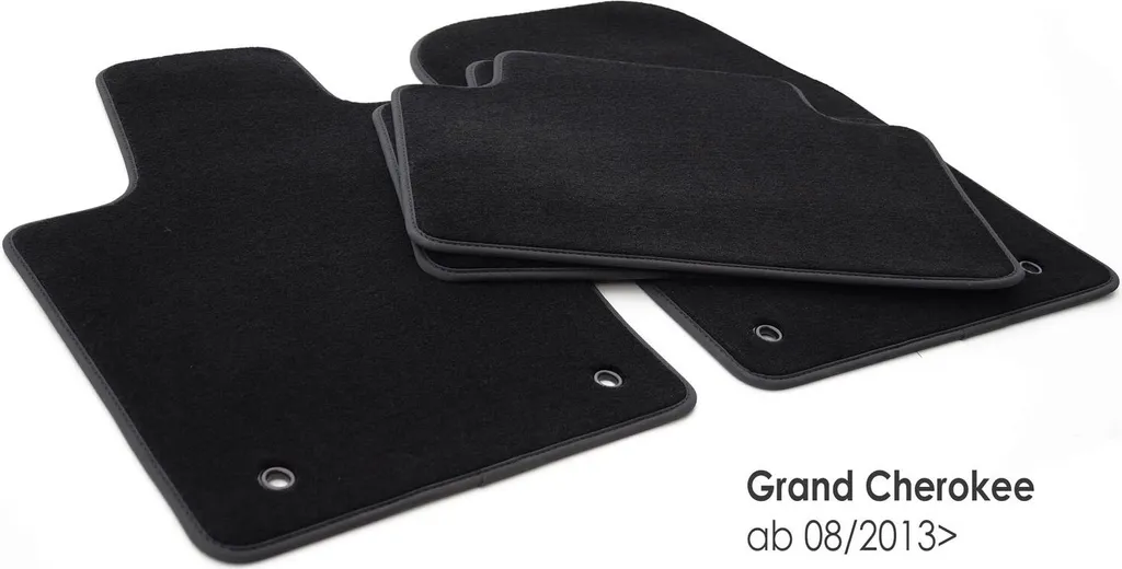 Tappetini in Velluto per Jeep Grand Cherokee Facelift 2013+ Nero 4 Pezzi - 1