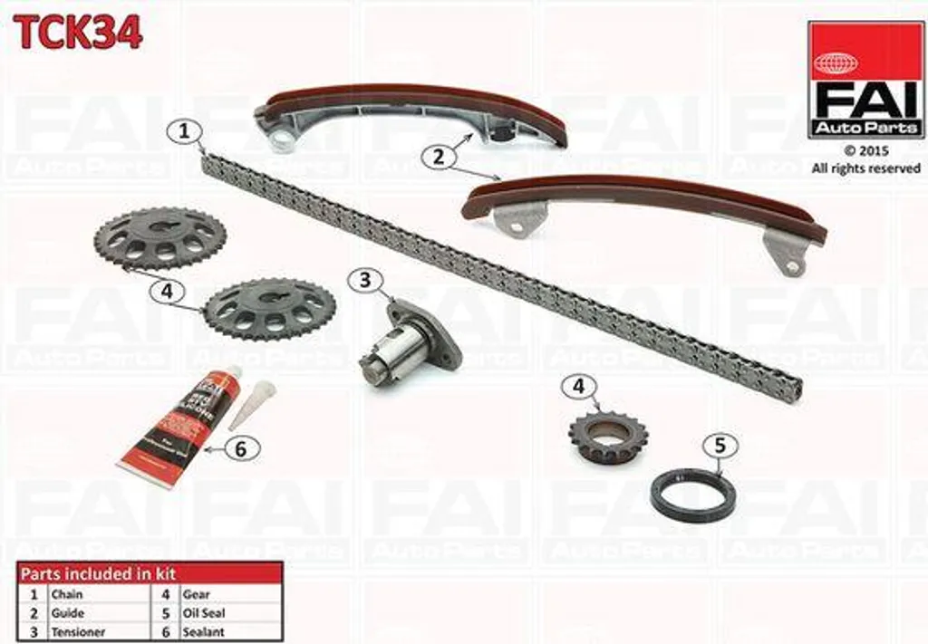 Kit distribution FAI TCK34 pour éliminer les bruits moteur Celica Corolla