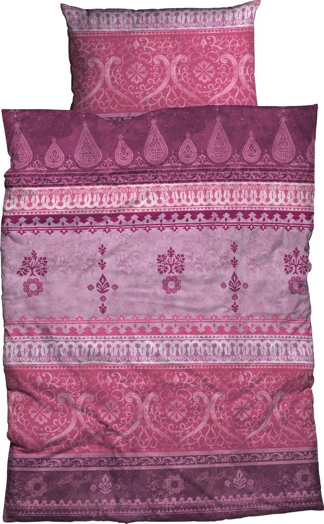 Casatex Bettwäsche Indi" pink-lila 1x 155x220 cm + 1x 80x80 Produktbild 