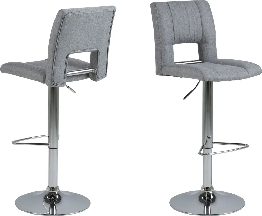 Tabouret de bar ergonomique Sys gris clair : assise réglable stable