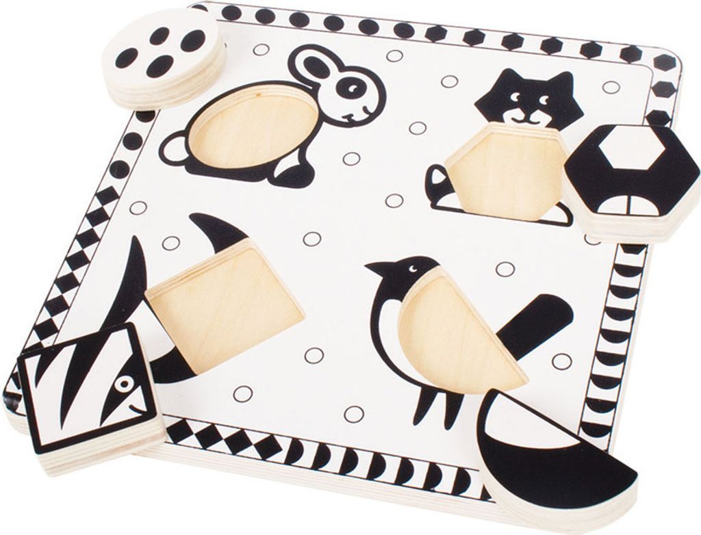 Bigjigs Schwarz-Weiß-Tierpuzzle Produktbild 