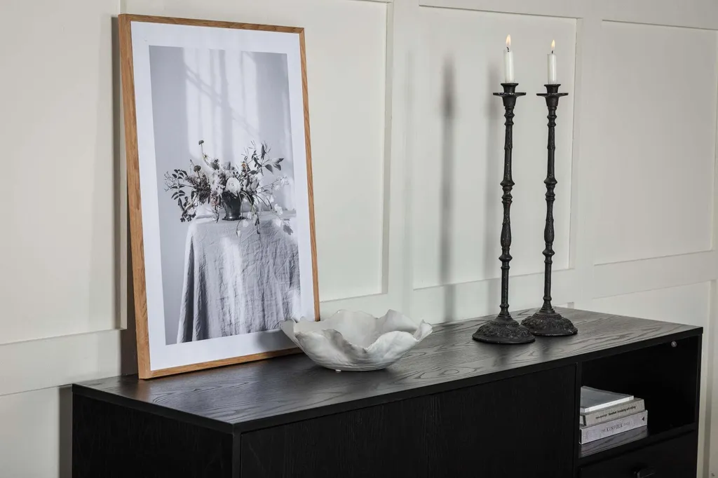 Buffet 160cm Noir et Or avec Finition Luxe - Sideboard Robuste Chic