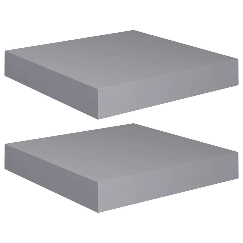 Półki Ścienne, 2 Szt., Szare, 23 X 23,5 X 3,8 Cm, Mdf Zdjęcie produktu 
