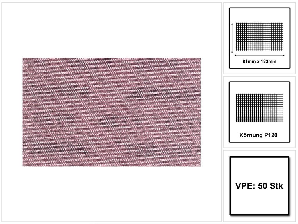 Mirka ABRANET Schleifstreifen Grip 81x133mm P120 50 Stk. ( Produktbild 