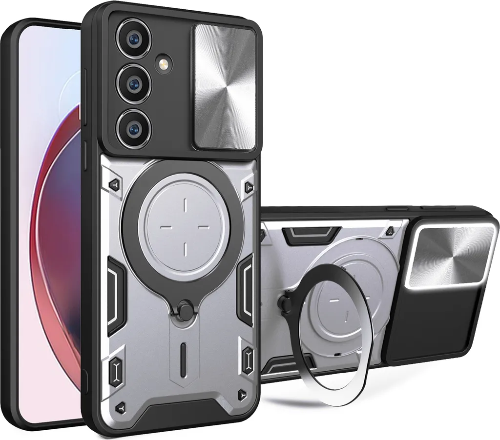 Cover Samsung A05S Armor Silver 360° Protezione Fotocamera e Stand