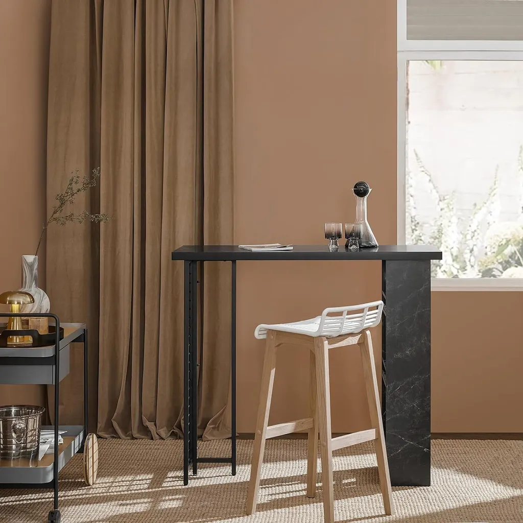 Table à manger haute pour petit espace, meuble bar cuisine 110cm