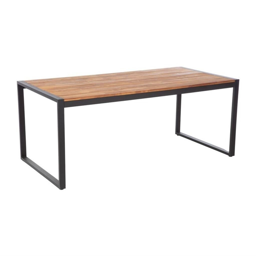 Table rectangulaire Bolero en acier et bois d'acacia, style Image du produit 
