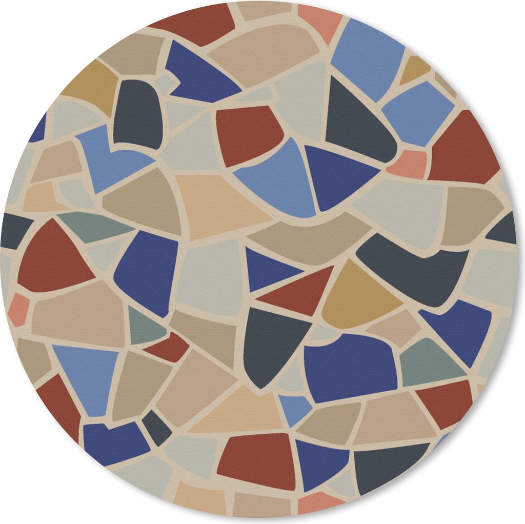 MuchoWow Mauspad Mousepad Mittelmeer - Mosaikmuster 20x20 cm - Mousepads - Maus Mat - Pad - Mausunterlage - Schreibtischmatte