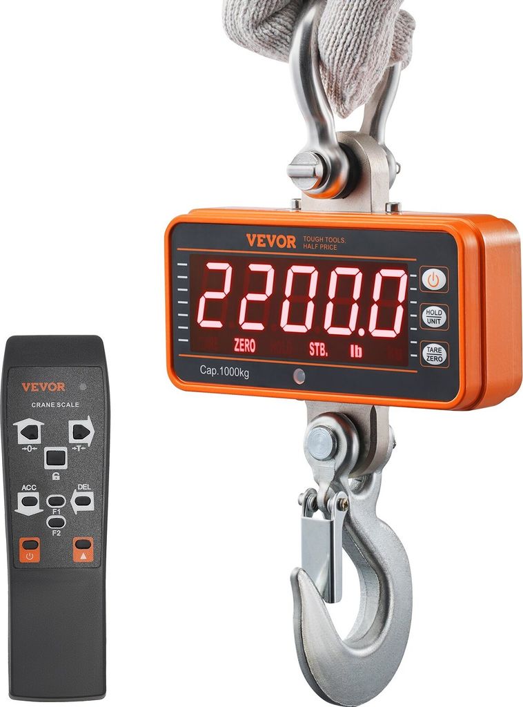 Digitálna závesná váha 9 až 1000 kg žeriavová váha lbs/kg/N Obrázok produktu 