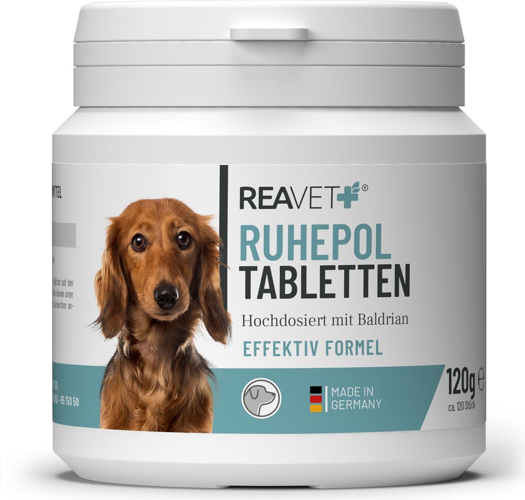 REAVET Ruhepol Tabletten für Hunde 120 Stück – mit Baldrian Produktbild 