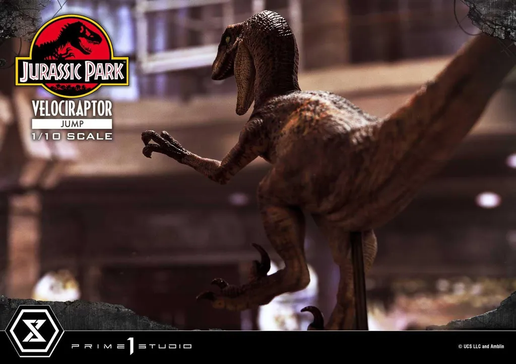 Statue Velociraptor deco geek pour vitrine Jurassic Park 1/10 21cm - 8