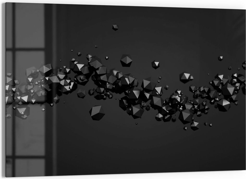 DEQORI Magnettafel Glas 90x60 cm 'Geometrische Kometen' beschreibbar Whiteboard