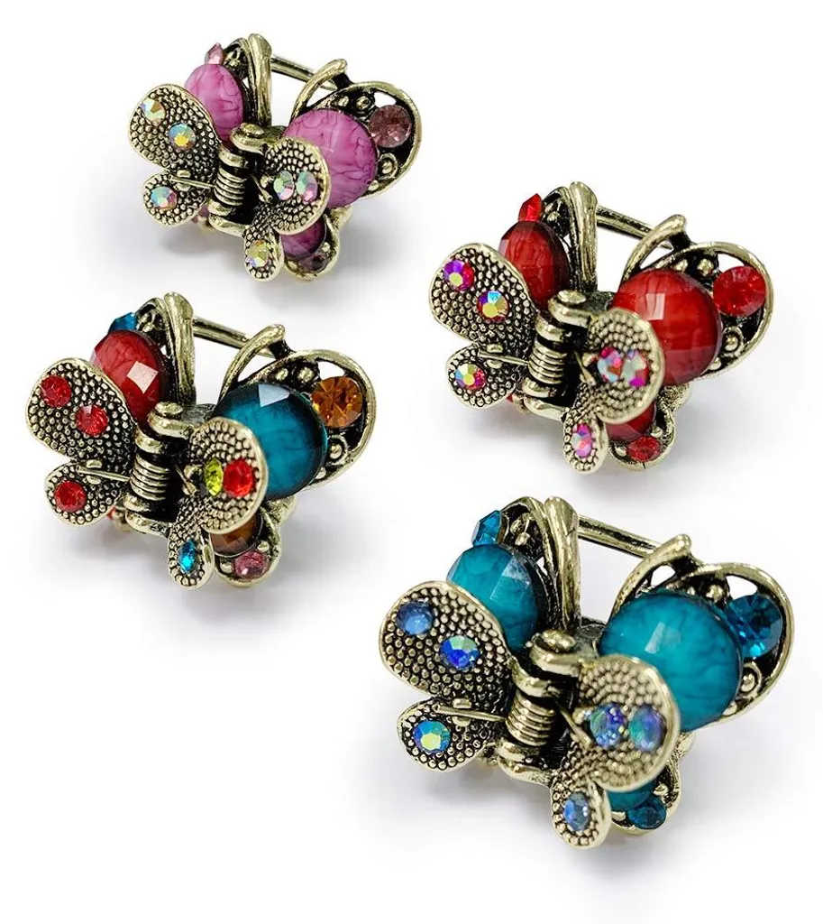 Accessoires cheveux vintage pour mariage et fête lot de 4 pinces