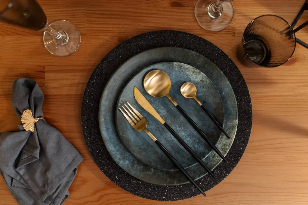 Serviettes de table coton lavables et résistantes décor de vaisselle - 5