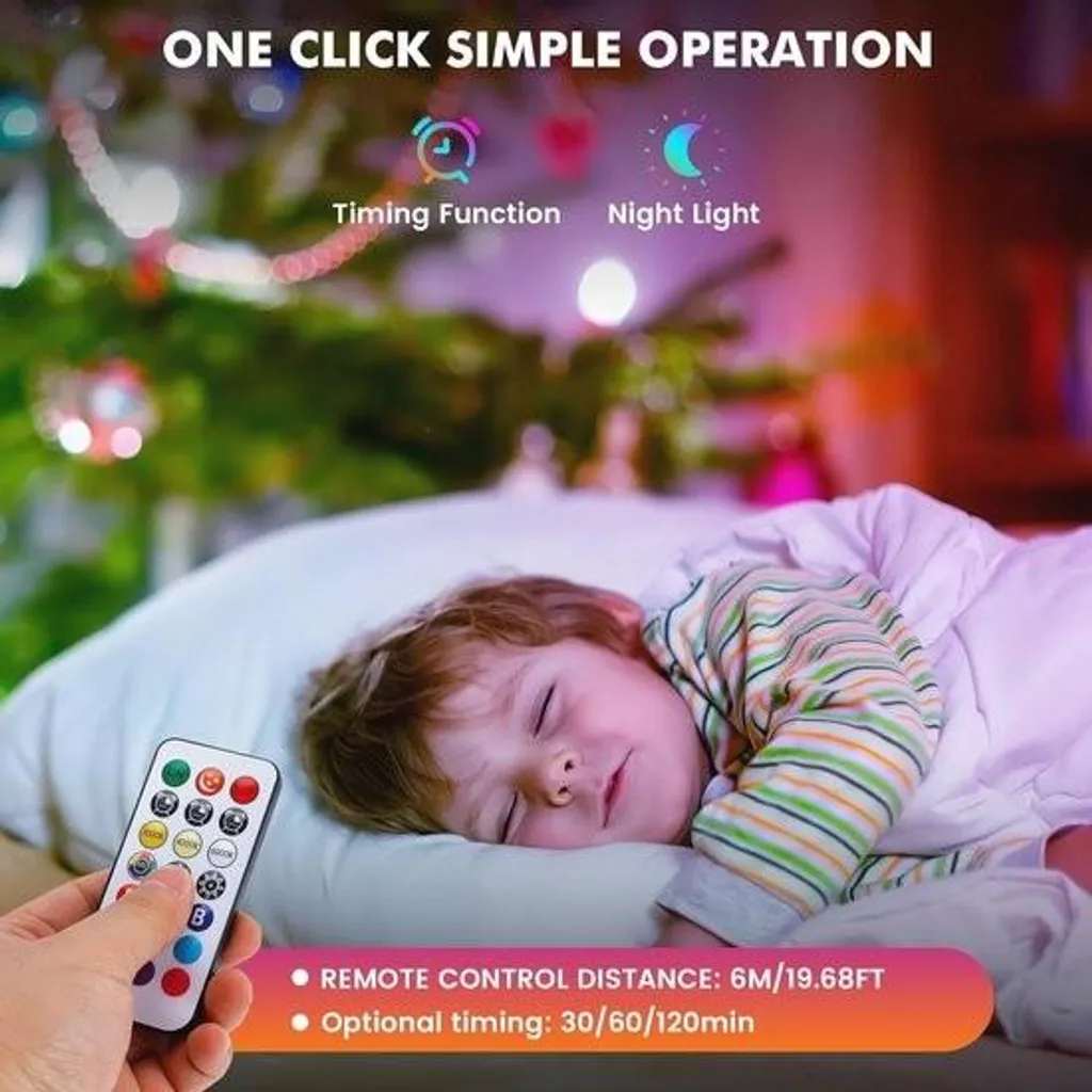 Ampoule RGB rechargeable avec télécommande LED dimmable et minuterie