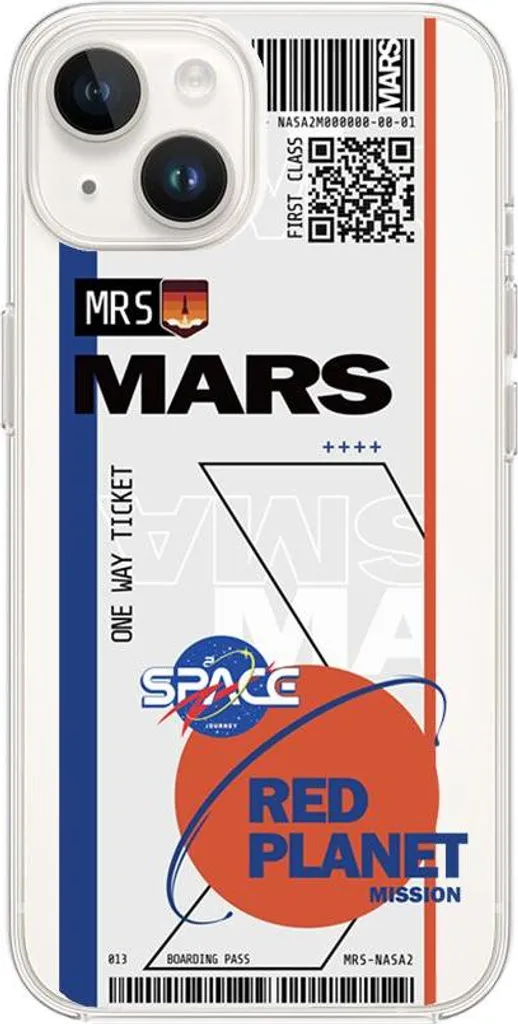 Custodia Silicone Morbido iPhone 13 Ticket to Mars Trasparente Slim