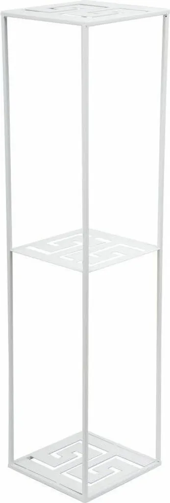 Aménagez votre coin de verdure avec ce support fleurs métal blanc 100 cm