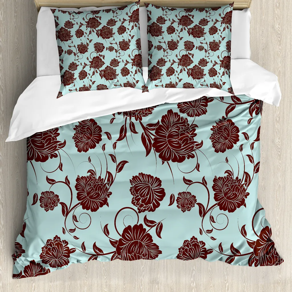 Set Copripiumino ABAKUHAUS: Fiori Retrò e Comfort Anallergico