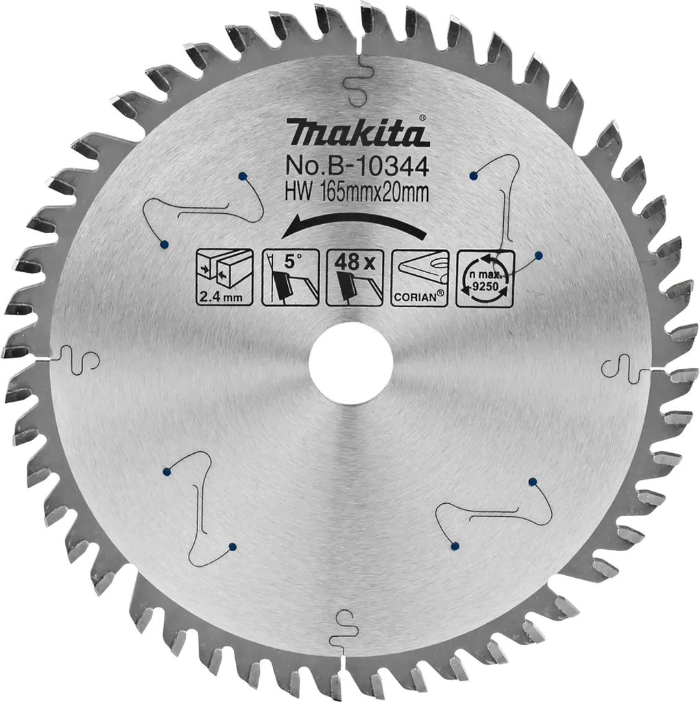 Lame Makita B-10344 : fini les éclats sur vos coupes Corian 165mm